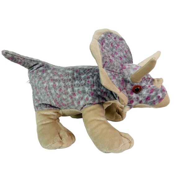Wild Republic Triceratops Dinosaur Plush 15” Stuffed Animal Toy Beanbag K&M - Picture 4 of 11